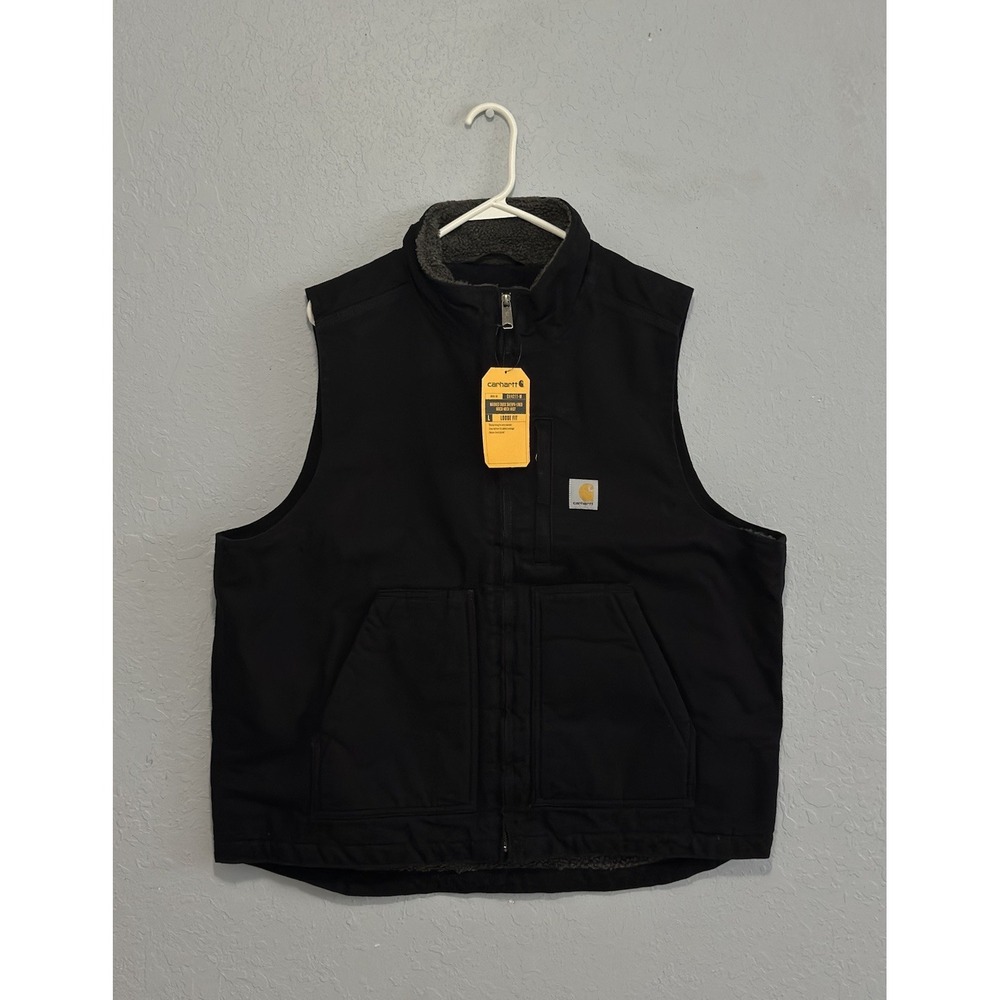 Carhartt Sherpa-Lined Duck Vest Mock Neck Loose Fit Men's Large NWT OV4277-M